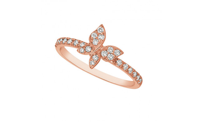 Jewelmi Custom 14k Rose Gold Diamond Butterfly Ring