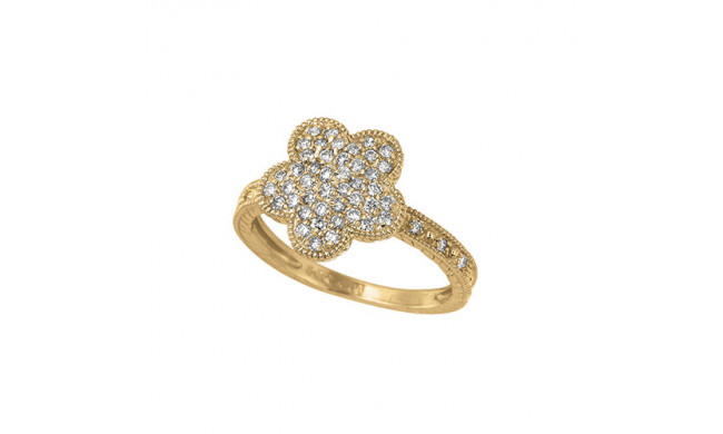 Jewelmi Custom 14k Yellow Gold Diamond Flower Ring