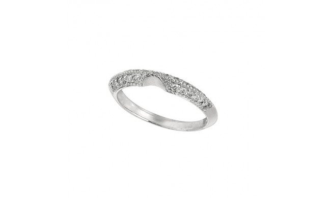 Jewelmi Custom 14k White Gold Curved Diamond Wedding Band