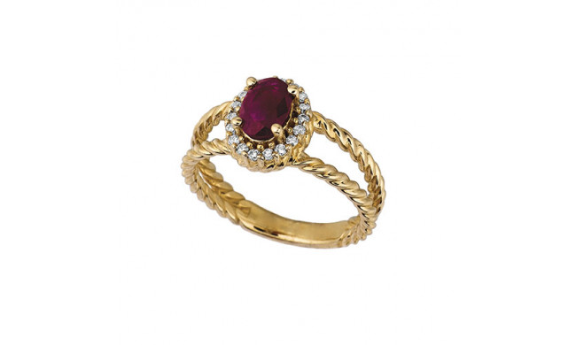 Jewelmi Custom 14k Yellow Gold Ruby Diamond Ring