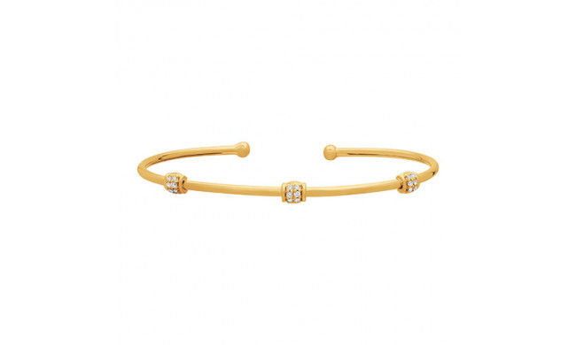 Jewelmi Custom 14k Yellow Gold Diamond Bangle Bracelet