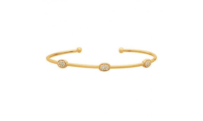 Jewelmi Custom 14k Yellow Gold Diamond Bangle Bracelet