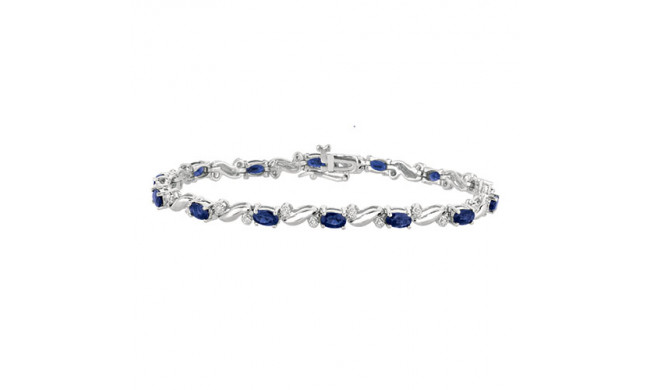 Jewelmi Custom 14k White Gold Diamond Sapphire Bracelet