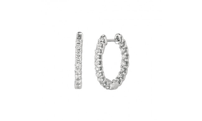 Jewelmi Custom 14k White Gold Diamond Hoop Earrings