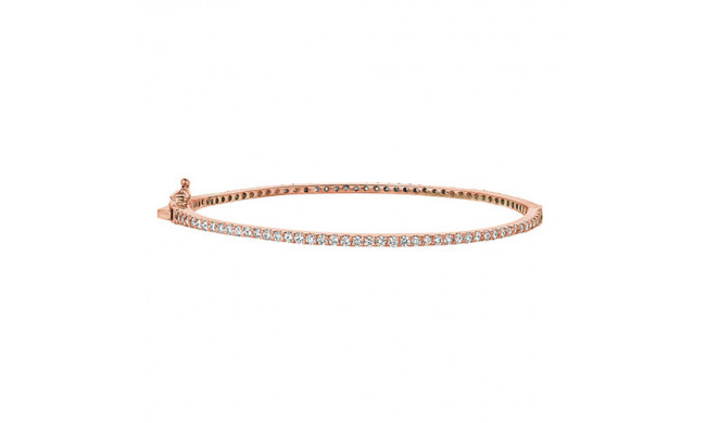 Jewelmi Custom 14k Rose Gold Diamond Bangle Bracelet