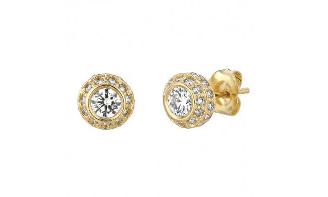 Jewelmi Custom 14k Yellow Gold Diamond Earrings