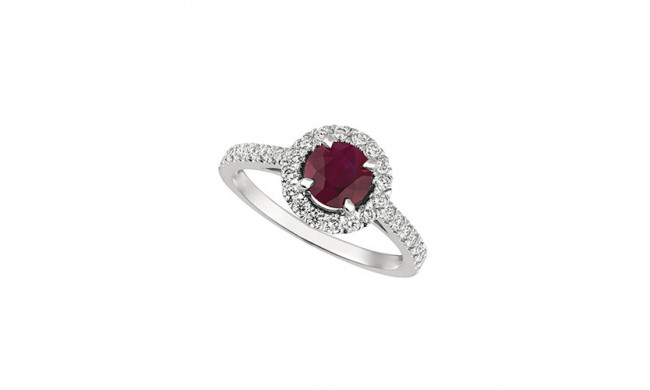 Jewelmi Custom 14k White Gold Ruby Diamond Engagement Ring