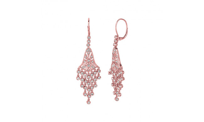 Jewelmi Custom 14k Rose Gold Diamond Chandelier Earrings