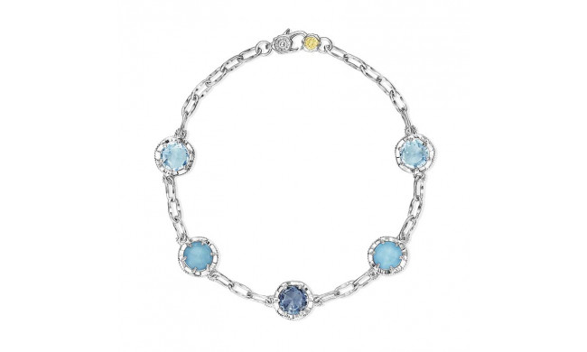 Tacori Sterling Silver Crescent Crown Gemstone Women's Bracelet - SB222020533