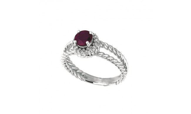 Jewelmi Custom 14k White Gold Ruby Diamond Ring