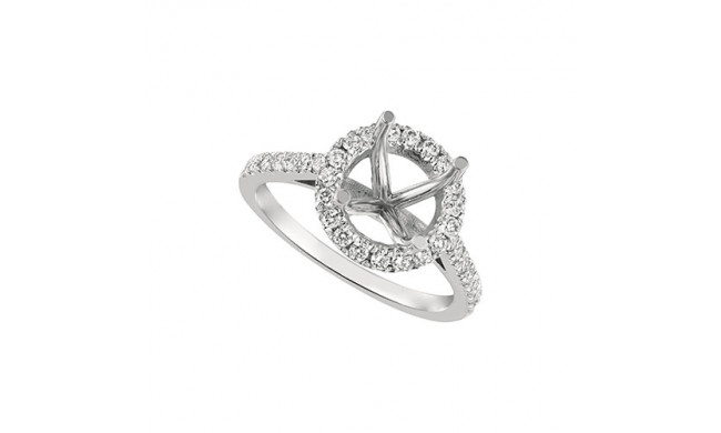 Jewelmi Custom 14k White Gold Semi Mount Diamond Engagement Ring