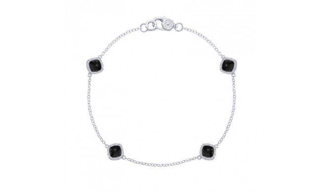 Tacori Sterling Silver Crescent Embrace Gemstone Women's Bracelet - SB22819