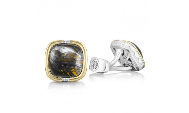 Tacori Sterling Silver and 18k Yellow Gold Retro Classic Gemstone Men's Cuffink - MCL109Y39