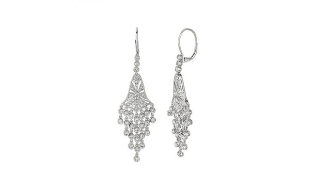 Jewelmi Custom 14k White Gold Diamond Chandelier Earrings