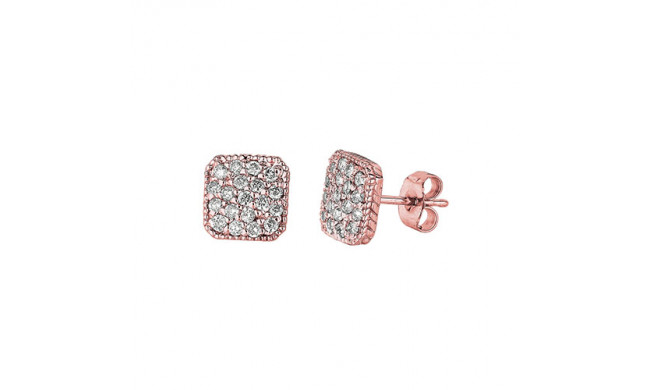 Jewelmi Custom 14k Rose Gold Diamond Earrings