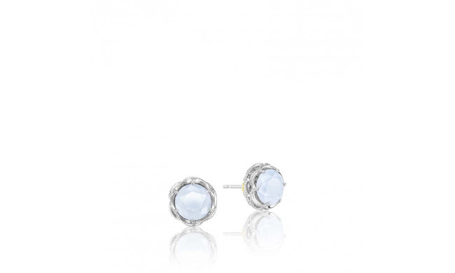 Tacori Sterling Silver Crescent Crown Gemstone Stud Earring - SE10503