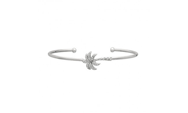Jewelmi Custom 14k White Gold Diamond Bangle Bracelet