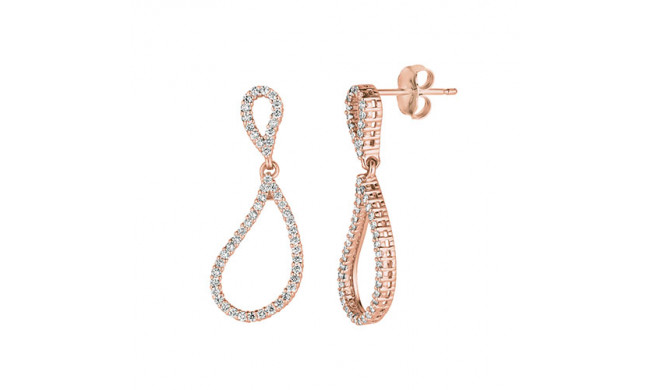 Jewelmi Custom 14k Rose Gold Diamond Earrings