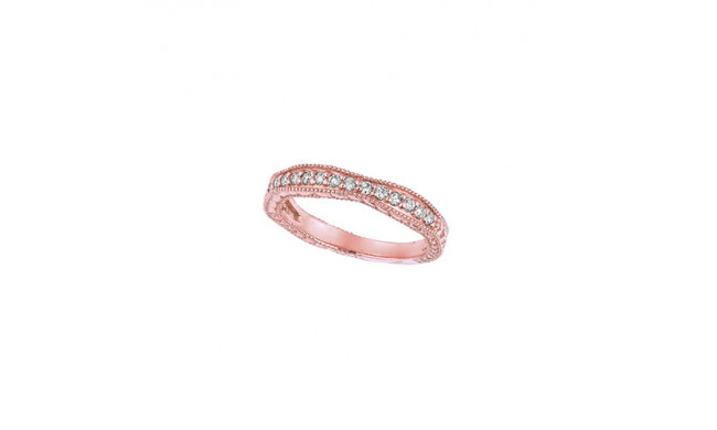 Jewelmi Custom 14k Rose Gold Curved Diamond Wedding Band