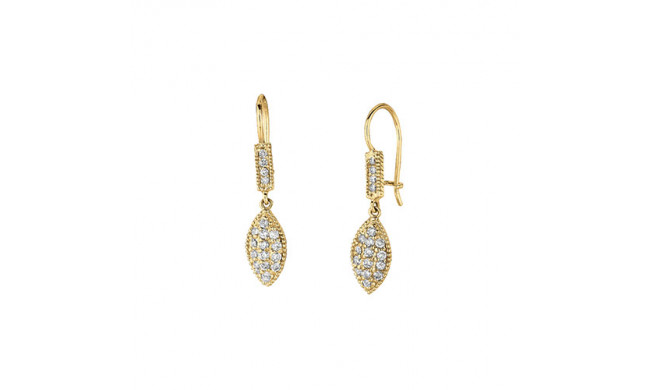 Jewelmi Custom 14k Yellow Gold Diamond Drop Earrings