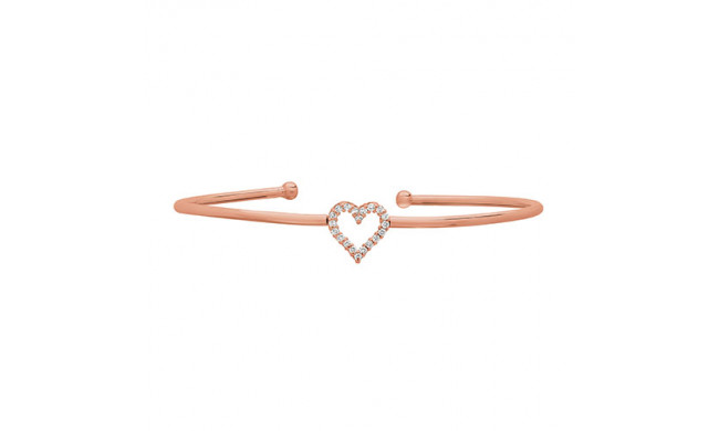 Jewelmi Custom 14k Rose Gold Diamond Bangle Bracelet