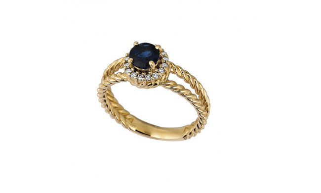 Jewelmi Custom 14k Yellow Gold Sapphire Diamond Ring