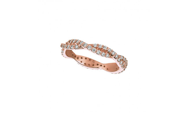 Jewelmi Custom 14k Rose Gold Twist Diamond Wedding Band