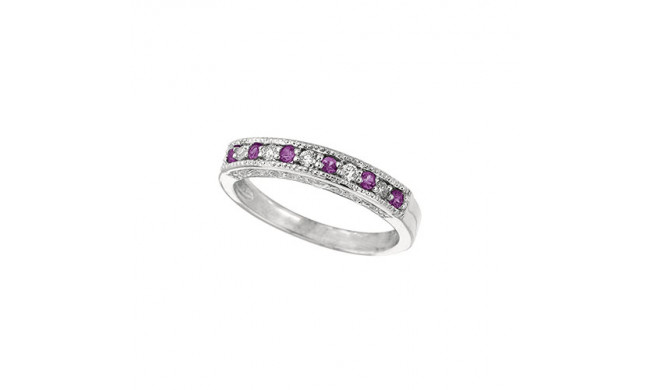 Jewelmi Custom 14k White Gold Sapphire Diamond Stackable Ring