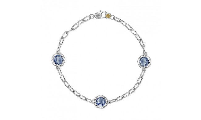 Tacori Sterling Silver Crescent Crown Gemstone Women's Bracelet - SB22133