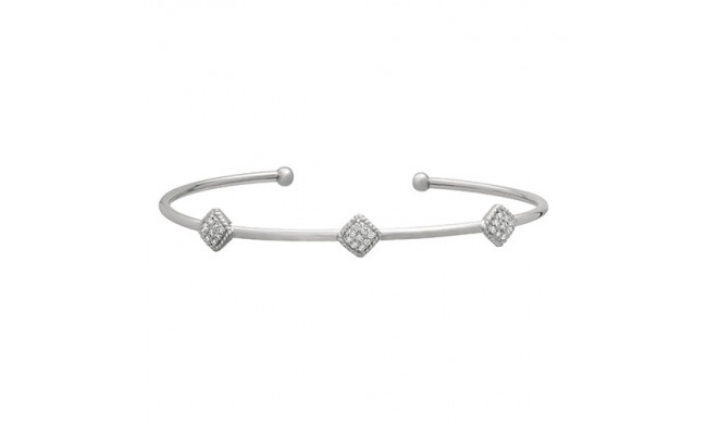 Jewelmi Custom 14k White Gold Diamond Bangle Bracelet