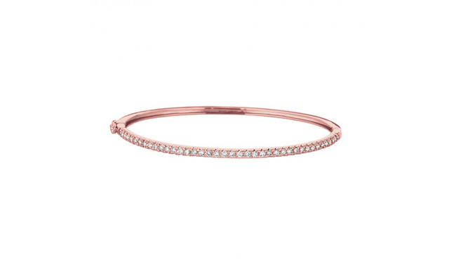 Jewelmi Custom 14k Rose Gold Diamond Bangle Bracelet