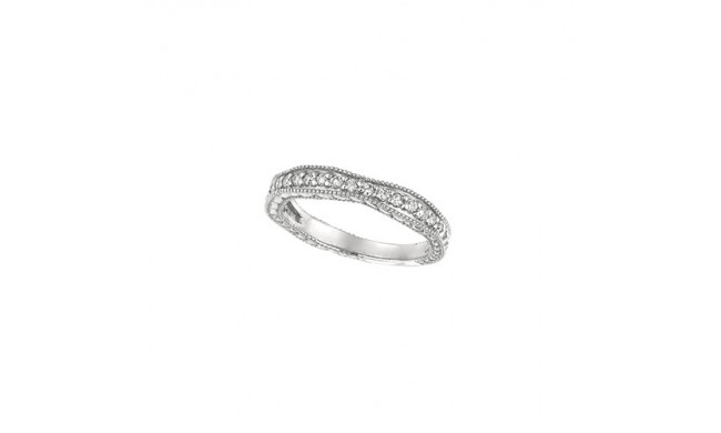 Jewelmi Custom 14k White Gold Curved Diamond Wedding Band