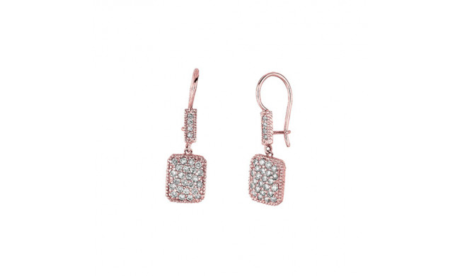 Jewelmi Custom 14k Rose Gold Diamond Drop Earrings