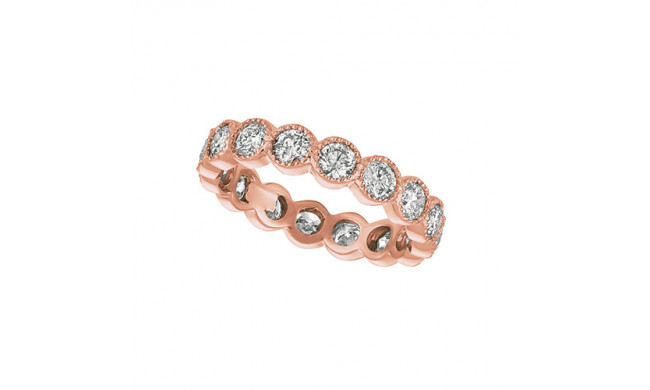 Jewelmi Custom 14k Rose Gold Diamond Eternity Wedding Band