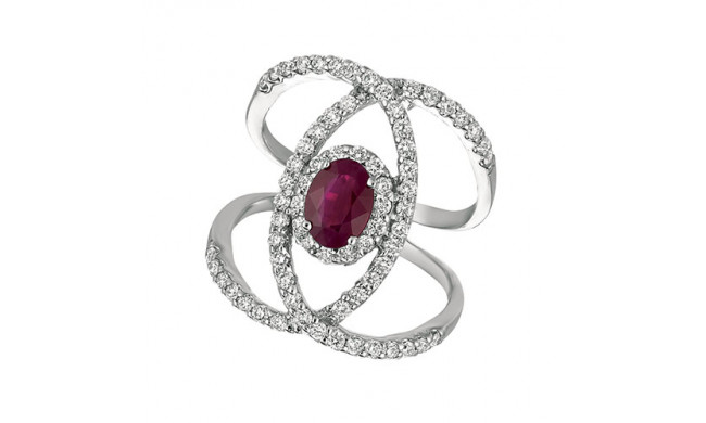 Jewelmi Custom 14k White Gold Ruby Diamond Ring