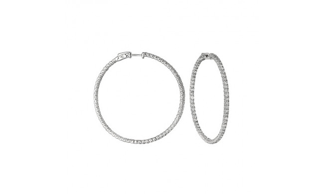 Jewelmi Custom 14k White Gold Diamond Hoop Earrings