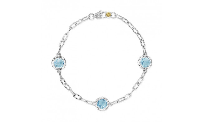 Tacori Sterling Silver Crescent Crown Gemstone Women's Bracelet - SB22102