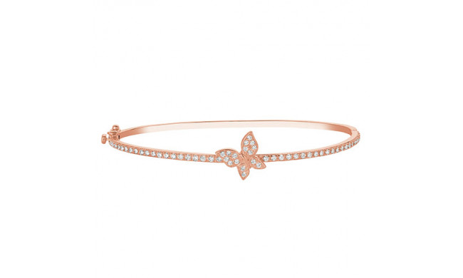 Jewelmi Custom 14k Rose Gold Diamond Bangle Bracelet