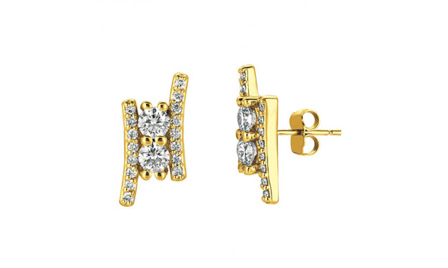 Jewelmi Custom 14k Yellow Gold Diamond Earrings