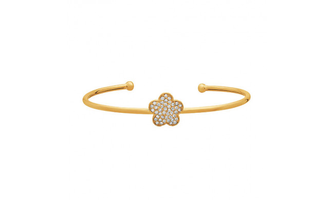Jewelmi Custom 14k Yellow Gold Diamond Bangle Bracelet