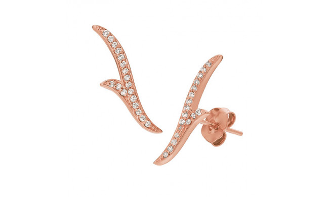 Jewelmi Custom 14k Rose Gold Diamond Earrings