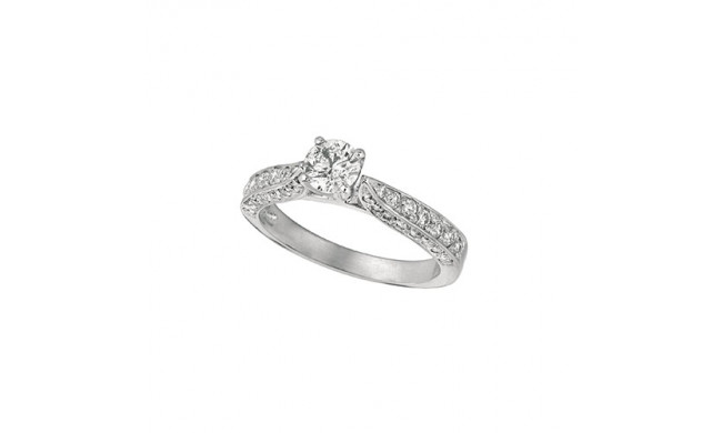 Jewelmi Custom 14k White Gold Straight Diamond Engagement Ring