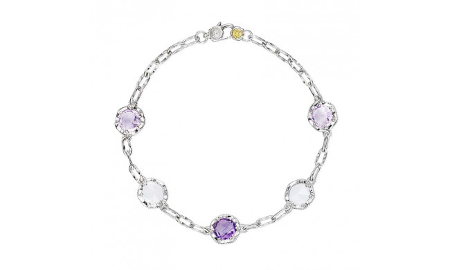 Tacori Sterling Silver Crescent Crown Gemstone Women's Bracelet - SB222130301