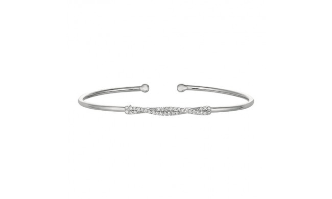 Jewelmi Custom 14k White Gold Diamond Bangle Bracelet