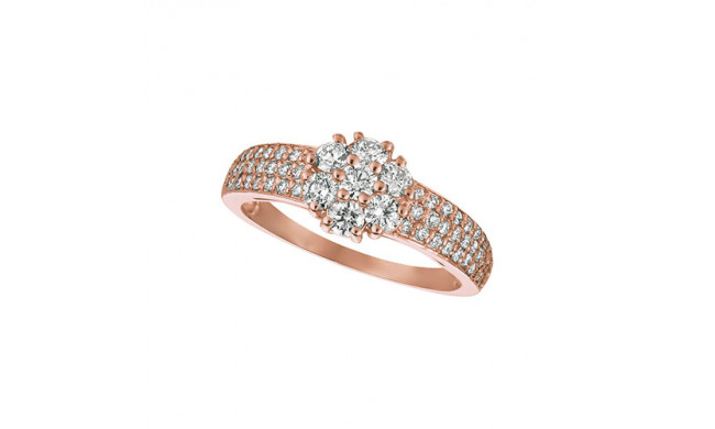 Jewelmi Custom 14k Rose Gold Diamond Flower Ring