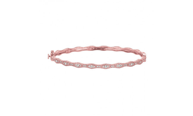 Jewelmi Custom 14k Rose Gold Diamond Bangle Bracelet