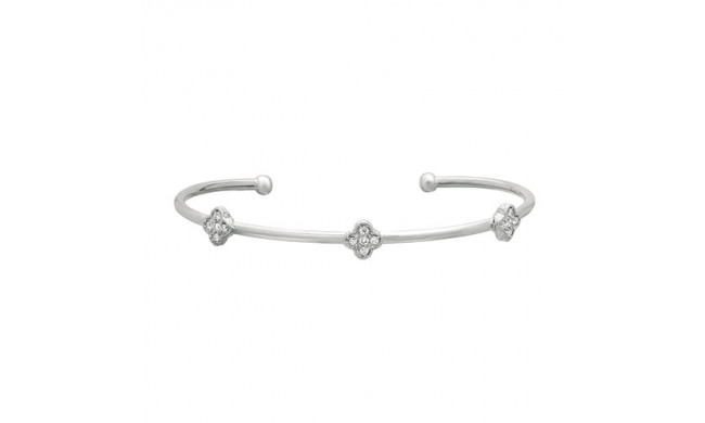 Jewelmi Custom 14k White Gold Diamond Bangle Bracelet