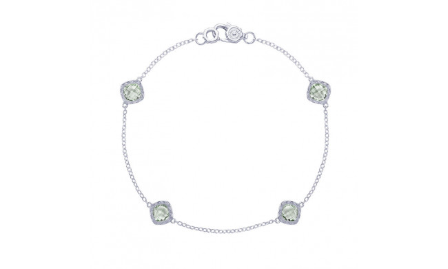Tacori Sterling Silver Crescent Embrace Gemstone Women's Bracelet - SB22812