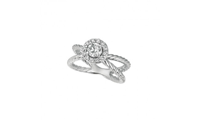 Jewelmi Custom 14k White Gold Criss Cross Diamond Engagement Ring