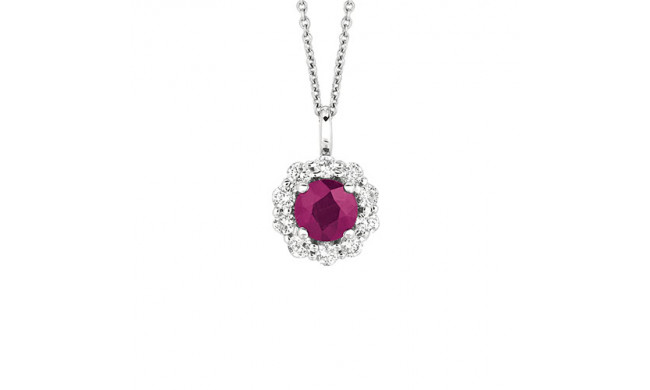 Jewelmi Custom 14k White Gold Ruby Diamond Necklace